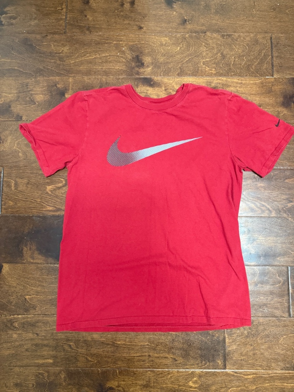 Nike Red Short Sleeve Tee with Silver Swoosh